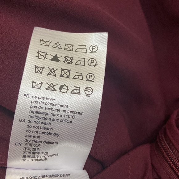 Sandro NWOT Helian Lace Long Sleeve Bordeaux Dress Size 38 - Picture 10 of 11